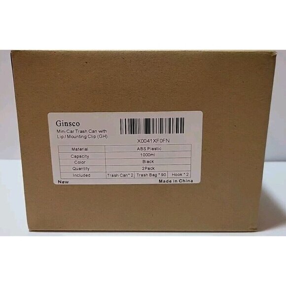 Two 2 Ginsco Mini Trash Cans For Car With Lip Mounting Includes 6 Rolled Bags - Picture 1 of 4